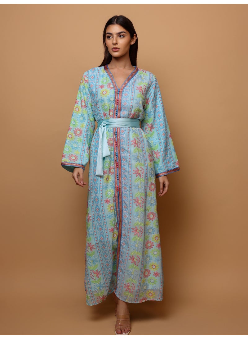 Ikkxa Karam Jalabiya IK1076 Blue - Image 3